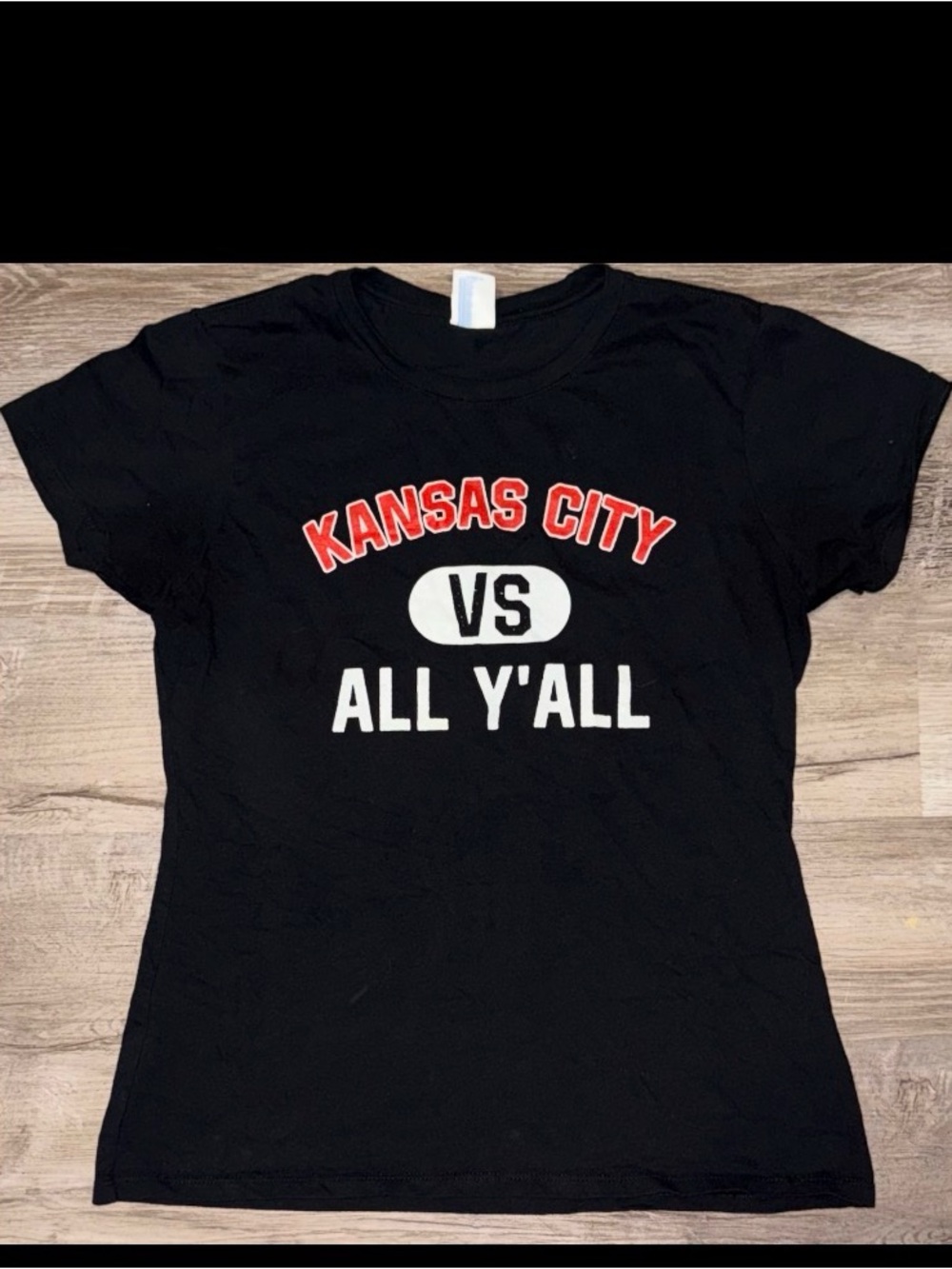 Women's Kansas City VS All Y'all Black Graphic Tee Size Large